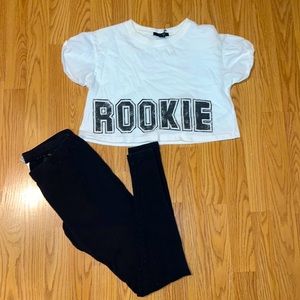 BUNDLE crop top with black leggings